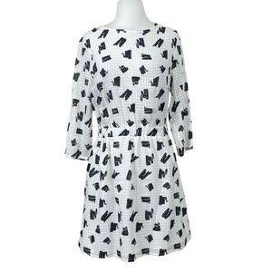 ASOS 3/4 Sleeve White and Black Graphic Print Dress SIze 10